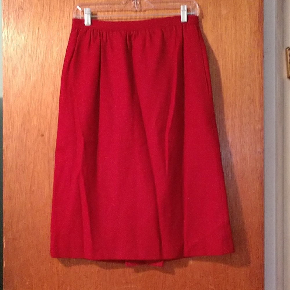 Vintage red wool skirt